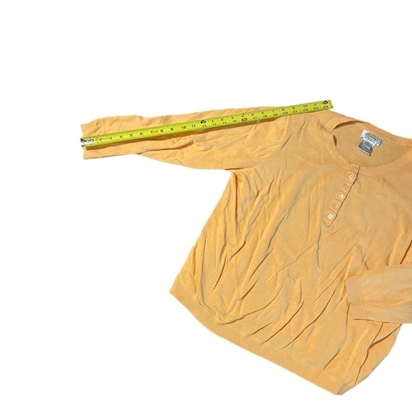 Talbots Women’s Linen Blend Plus Size 1X Pale Orange Sweater Sleeve Pocket - Picture 2 of 11